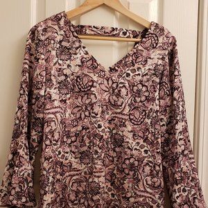 Roz & Ali women's tunic top, size XS, pink